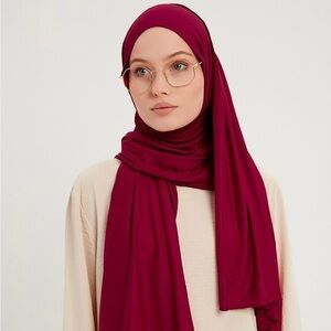 Super soft and stretchy jersey hijabs shawl Maroon scarf